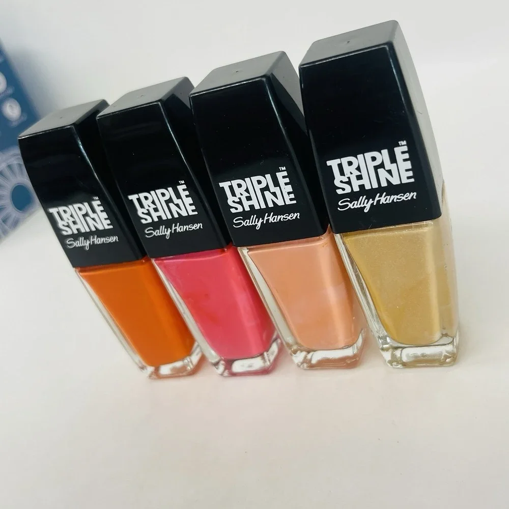 4 Sally Hansen Triple Shine Nail Polish Nail Polish Shiny Multicolor Orange Pink